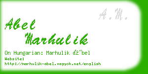 abel marhulik business card